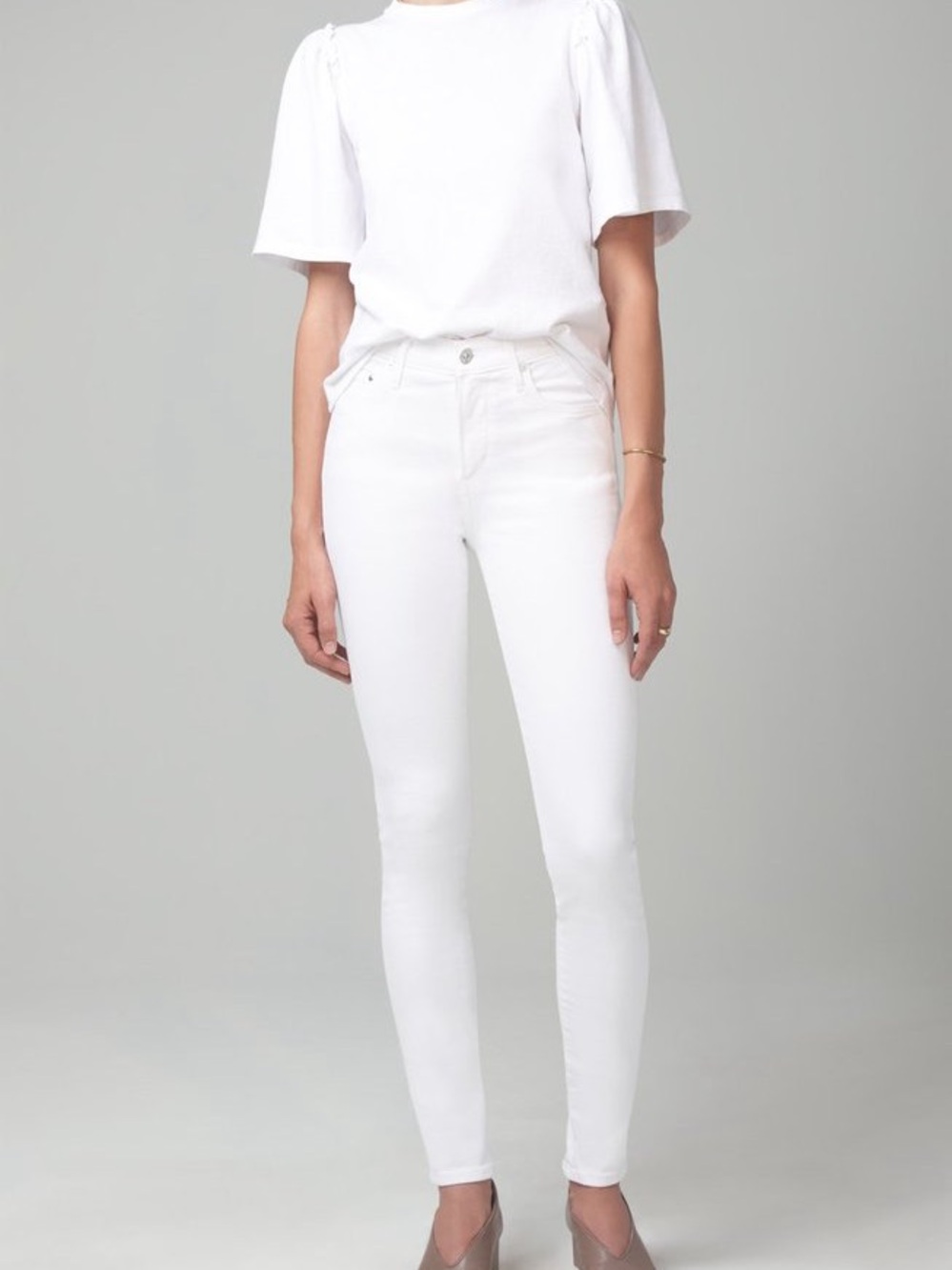 Citizens Of Humanity White Skinny High-Rise Jeans